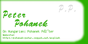 peter pohanek business card